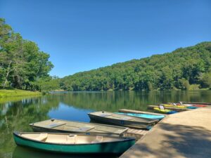 Canoes docked at BPO in Montgomery Bell State Park