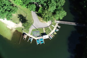 Drone shot of BPO at Montgomery Bell State Park